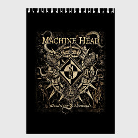 Скетчбук с принтом Machine Head , 100% бумага
 | 48 листов, плотность листов — 100 г/м2, плотность картонной обложки — 250 г/м2. Листы скреплены сверху удобной пружинной спиралью | heavy metal | machine head | metal | грув метал | группы | метал | музыка | рок | трэш метал | хэви метал