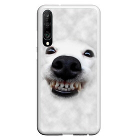 Чехол для Honor P30 с принтом Собака - улыбака , Силикон | Область печати: задняя сторона чехла, без боковых панелей | животные | зубы | мордочка | пес | прикол | смешная | собака | улыбака | улыбка | щенок | юмор