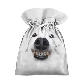 Подарочный 3D мешок с принтом Собака - улыбака , 100% полиэстер | Размер: 29*39 см | Тематика изображения на принте: животные | зубы | мордочка | пес | прикол | смешная | собака | улыбака | улыбка | щенок | юмор