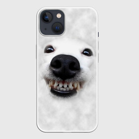 Чехол для iPhone 13 с принтом Собака   улыбака ,  |  | животные | зубы | мордочка | пес | прикол | смешная | собака | улыбака | улыбка | щенок | юмор
