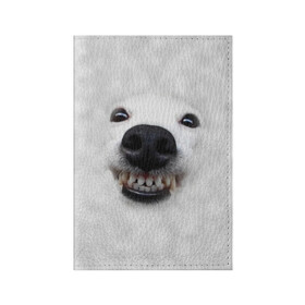Обложка для паспорта матовая кожа с принтом Собака - улыбака , натуральная матовая кожа | размер 19,3 х 13,7 см; прозрачные пластиковые крепления | животные | зубы | мордочка | пес | прикол | смешная | собака | улыбака | улыбка | щенок | юмор