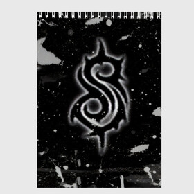 Скетчбук с принтом Slipknot , 100% бумага
 | 48 листов, плотность листов — 100 г/м2, плотность картонной обложки — 250 г/м2. Листы скреплены сверху удобной пружинной спиралью | 3d | slipknot | абстракция | брызги красок | гранж | лого | логотип | металл | музыка | ню метал группа | рок | слипкнот | текстура | эмблема