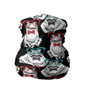 Бандана-труба 3D с принтом Лягушки в очках , 100% полиэстер, ткань с особыми свойствами — Activecool | плотность 150‒180 г/м2; хорошо тянется, но сохраняет форму | Тематика изображения на принте: black | bow | cool | fauna | frog | funny | green | kva | muzzle | red | toad | white | бантик | белый | жаба | зеленый | ква | красный | лягушка | очки | прикольно | смешно | фауна | черный