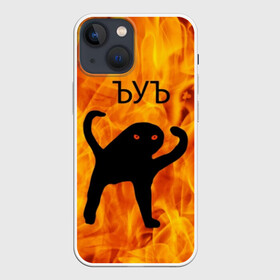 Чехол для iPhone 13 mini с принтом ЪУЪ СЪУКА ,  |  | angry | cat | cursed | internet | meme | memes | pikabu | truxkot19 | блэт | дорога | злой | интернет | кот | мем | мемы | на дороге | пикабу | прикол | приколы | руками | руки | съука | так | черный | ъеъ | ъуъ | юмор