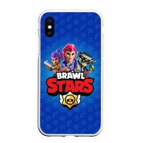 Чехол для iPhone XS Max матовый с принтом BRAWL STARS , Силикон | Область печати: задняя сторона чехла, без боковых панелей | brawl | bull | colt | crow | el primo | game | games | leon | moba | online | penny | poco | shelly | spike | star | stars | wanted | брав | бравл | браво | звезда | звезды | игра | игры | лого | моба | онлайн | старс