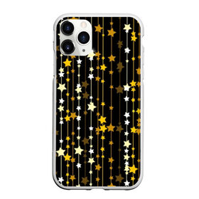 Чехол для iPhone 11 Pro Max матовый с принтом Звёздочки , Силикон |  | abstraction | art | black | bright | decor | decoration | line | shine | star | thread | white | yellow | абстракция | арт | белый | блеск | декор | желтый | звезда | линия | нить | сияние | украшение | черный | ярко