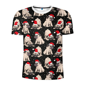 Мужская футболка 3D спортивная с принтом Новогодние мопсы , 100% полиэстер с улучшенными характеристиками | приталенный силуэт, круглая горловина, широкие плечи, сужается к линии бедра | Тематика изображения на принте: black | christmas | cute | dog | funny | hat | new year | pug | puppy | red | snow | white | winter | белый | зима | красный | мило | мопс | новогодний | новый год | пёс | прикольно | рождество | снег | собака | собакен | чёрный | шапка | щенок