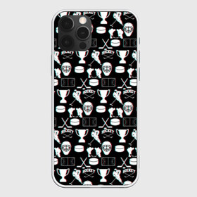 Чехол для iPhone 12 Pro Max с принтом ХОККЕЙ GLITCH , Силикон |  | black and white | hockey | pattern | russia | sport | глитч | надписи | паттерн | россия | сборная хоккея | символика | спорт | спортсмен | текстура | хоккей | чемпионат | черно белый | я русский