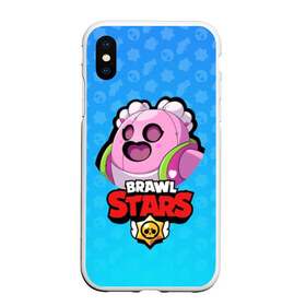 Чехол для iPhone XS Max матовый с принтом Sakura Spike - BRAWL STARS , Силикон | Область печати: задняя сторона чехла, без боковых панелей | Тематика изображения на принте: brawl | bull | colt | crow | el primo | game | games | leon | moba | online | penny | poco | sakura | shelly | spike | star | stars | wanted | брав | бравл | браво | звезда | звезды | игра | игры | онлайн | старс