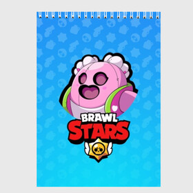 Скетчбук с принтом Sakura Spike - BRAWL STARS , 100% бумага
 | 48 листов, плотность листов — 100 г/м2, плотность картонной обложки — 250 г/м2. Листы скреплены сверху удобной пружинной спиралью | Тематика изображения на принте: brawl | bull | colt | crow | el primo | game | games | leon | moba | online | penny | poco | sakura | shelly | spike | star | stars | wanted | брав | бравл | браво | звезда | звезды | игра | игры | онлайн | старс