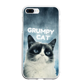 Чехол для iPhone 7Plus/8 Plus матовый с принтом Grumpy Cat , Силикон | Область печати: задняя сторона чехла, без боковых панелей | кот | котики | коты | мем | мемы | сердитый кот