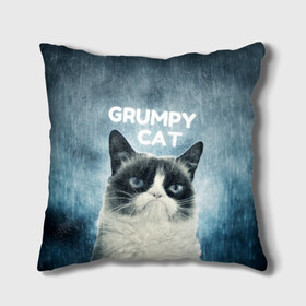 Подушка 3D с принтом Grumpy Cat , наволочка – 100% полиэстер, наполнитель – холлофайбер (легкий наполнитель, не вызывает аллергию). | состоит из подушки и наволочки. Наволочка на молнии, легко снимается для стирки | кот | котики | коты | мем | мемы | сердитый кот