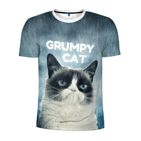 Мужская футболка 3D спортивная с принтом Grumpy Cat , 100% полиэстер с улучшенными характеристиками | приталенный силуэт, круглая горловина, широкие плечи, сужается к линии бедра | Тематика изображения на принте: кот | котики | коты | мем | мемы | сердитый кот