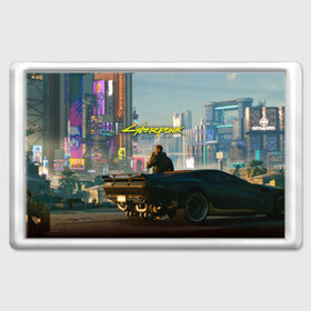 Магнит 45*70 с принтом CYBERPUNK 2077 , Пластик | Размер: 78*52 мм; Размер печати: 70*45 | Тематика изображения на принте: 2019 | cd project red | cyberpunk 2077 | future | hack | night city | samurai | sci fi | андроиды | безумие | будущее | киберпанк 2077 | логотип | роботы | самураи | фантастика | цифры