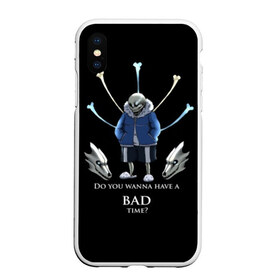 Чехол для iPhone XS Max матовый с принтом BAD TIME , Силикон | Область печати: задняя сторона чехла, без боковых панелей | animation | chara | comic | dub | flowey | frisk | megalovania | papyrus | sans | undertale comic dub | андертейл | папирус | подземная | санс | сказка