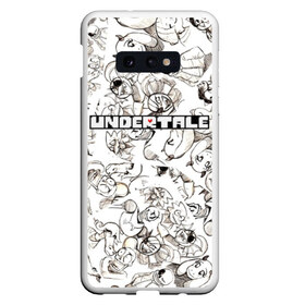 Чехол для Samsung S10E с принтом UNDERTALE , Силикон | Область печати: задняя сторона чехла, без боковых панелей | frisk | game | good jokes | sans | undertale | андертал | андертейл | асгор | дримур | дримурр | игра | игры | кости | логотип | надпись | папирус | паттерн | подземелье | санс | сердечко | сердце | стрим | ториэль | ужас