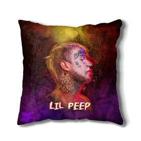 Подушка 3D с принтом Lil Peep ART , наволочка – 100% полиэстер, наполнитель – холлофайбер (легкий наполнитель, не вызывает аллергию). | состоит из подушки и наволочки. Наволочка на молнии, легко снимается для стирки | 