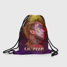 Рюкзак-мешок 3D с принтом Lil Peep ART , 100% полиэстер | плотность ткани — 200 г/м2, размер — 35 х 45 см; лямки — толстые шнурки, застежка на шнуровке, без карманов и подкладки | 