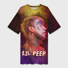 Платье-футболка 3D с принтом Lil Peep ART ,  |  | 