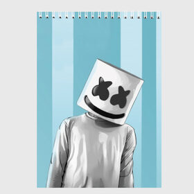 Скетчбук с принтом Marshmello , 100% бумага
 | 48 листов, плотность листов — 100 г/м2, плотность картонной обложки — 250 г/м2. Листы скреплены сверху удобной пружинной спиралью | fortnite | joytime | marshmallow | marshmello | маршмелло | маршмеллоу | фортнайт