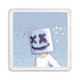 Магнит 55*55 с принтом Marshmello Pixel , Пластик | Размер: 65*65 мм; Размер печати: 55*55 мм | fortnite | joytime | marshmallow | marshmello | маршмелло | маршмеллоу | фортнайт