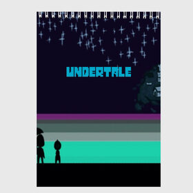 Скетчбук с принтом UNDERTALE GAME , 100% бумага
 | 48 листов, плотность листов — 100 г/м2, плотность картонной обложки — 250 г/м2. Листы скреплены сверху удобной пружинной спиралью | game | undertale | азриэль дримурр | альфис | андайн | андертейл | асгор дримурр | добро | дьявол | зло | игра | игры | кости | меттатон | папирус | санс | стрела | ториэль | трезубец | фриск | чара | черный