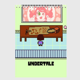 Скетчбук с принтом UNDERTALE , 100% бумага
 | 48 листов, плотность листов — 100 г/м2, плотность картонной обложки — 250 г/м2. Листы скреплены сверху удобной пружинной спиралью | game | undertale | азриэль дримурр | альфис | андайн | андертейл | асгор дримурр | добро | дьявол | зло | игра | игры | кости | меттатон | папирус | санс | стрела | ториэль | трезубец | фриск | чара | черный