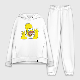 Женский костюм хлопок Oversize с принтом Homer Ahegao ,  |  | ahegao | anime | homer | kawaii | manga | simpson | аниме | ахегао | гомер | кавай | манга | симпсон