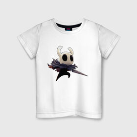 Детская футболка хлопок с принтом Hollow Knight , 100% хлопок | круглый вырез горловины, полуприлегающий силуэт, длина до линии бедер | hollow knight | детская | для детей | игра | компьютерная игра | королевство | рыцарь | темный рыцарь | холлов кнайт | экшен
