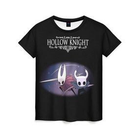 Женская футболка 3D с принтом Hollow Knight. , 100% полиэфир ( синтетическое хлопкоподобное полотно) | прямой крой, круглый вырез горловины, длина до линии бедер | 3d | hollow knight | игра | полый рыцарь | холлоу найт