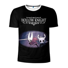 Мужская футболка 3D спортивная с принтом Hollow Knight. , 100% полиэстер с улучшенными характеристиками | приталенный силуэт, круглая горловина, широкие плечи, сужается к линии бедра | 3d | hollow knight | игра | полый рыцарь | холлоу найт