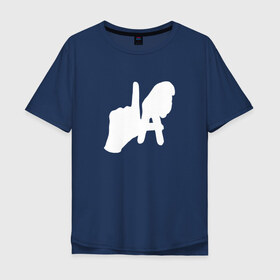 Мужская футболка хлопок Oversize с принтом Los Angeles Hand Sign , 100% хлопок | свободный крой, круглый ворот, “спинка” длиннее передней части | la | америка | знак | калифорния | ладонь | лос анджелес | мечта | нью йорк | океан | руки | сша