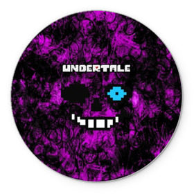 Коврик для мышки круглый с принтом Undertale Sans. , резина и полиэстер | круглая форма, изображение наносится на всю лицевую часть | 3d | pixel | sans | undertale | абстракция | андертейл | без глаз | игра | надпись | пиксель | пикселя | подземная история | текстура