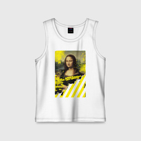 Детская майка хлопок с принтом mona lisa ,  |  | impressionism off white | mona lisa | off white | off white купить | off white мужской | off white цена