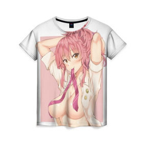 Женская футболка 3D с принтом Hentai by Magifuro Konnyaku , 100% полиэфир ( синтетическое хлопкоподобное полотно) | прямой крой, круглый вырез горловины, длина до линии бедер | anime | hot | meme | аниме | бикини | галстук | девушка | иероглиф | манга | стиль | фентези | формы | япония