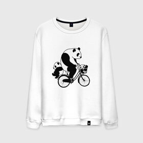 Мужской свитшот хлопок с принтом Панда на велике , 100% хлопок |  | велосипед | детеныши панды | животные | медведи | панда | панда катается | панда на велике | три панды | черно белые