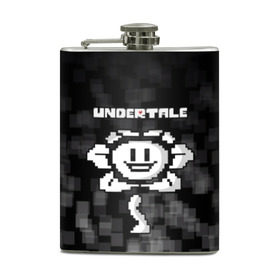 Фляга с принтом Undertale. , металлический корпус | емкость 0,22 л, размер 125 х 94 мм. Виниловая наклейка запечатывается полностью | 3d | pixel | undertale | абстракция | андертейл | геометрия | игра | надпись | пиксель | пикселя | подземная история | текстура | цветок