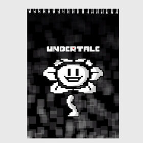 Скетчбук с принтом Undertale , 100% бумага
 | 48 листов, плотность листов — 100 г/м2, плотность картонной обложки — 250 г/м2. Листы скреплены сверху удобной пружинной спиралью | 3d | pixel | undertale | абстракция | андертейл | геометрия | игра | надпись | пиксель | пикселя | подземная история | текстура | цветок