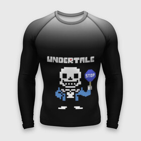 Мужской рашгард 3D с принтом Undertale STOP. ,  |  | Тематика изображения на принте: 3d | pixel | sans | stop | undertale | абстракция | алфавит | андертейл | буквы | геометрия | знак | игра | надпись | пиксель | пикселя | подземная история | текстура