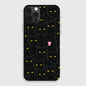 Чехол для iPhone 12 Pro Max с принтом Чёрные коты , Силикон |  | black | cat | eyes | halloween | kitten | look | magic | muzzle | mysticism | witch | witchcraft | yellow | ведьма | взгляд | глаза | желтый | колдовство | кот | котёнок | котик | кошачья | магия | мистика | хэллоуин | черный