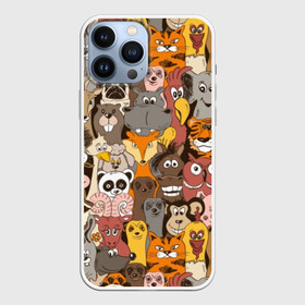 Чехол для iPhone 13 Pro Max с принтом Прикольные зверушки ,  |  | bear | cat | dinosaur | dog | elephant | giraffe | monkey | owl | panda | penguin | pig | tiger | баран | бегемот | белка | динозавр | животное | жираф | заяц | звери | зверушки | кот | лев | лиса | лошадь | медведь | олень | осел | панда | петух