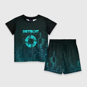 Детский костюм с шортами 3D с принтом Detroit: Вecome Human ,  |  | 3d | cтать человеком | detroit city | detroit: вecome human | игра | интерактивная | квест | кинематограф | приключения | франция