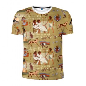 Мужская футболка 3D спортивная с принтом Египетские Боги , 100% полиэстер с улучшенными характеристиками | приталенный силуэт, круглая горловина, широкие плечи, сужается к линии бедра | beetle | boat | cat | cow | egypt | eye | falcon | gods | hieroglyph | osiris | papyrus | pharaoh | ra | river | scarab | styx | боги | глаз | египет | жук | иероглиф | корова | кот | лодка | око | осирис | папирус | ра | река | скарабей | сокол | стикс |