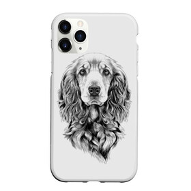 Чехол для iPhone 11 Pro матовый с принтом Кокер спаниель , Силикон |  | animal | black | breed | cocker spaniel | cool | dog | eyes | interesting | look | muzzle | white | wool | белый | взгляд | глаза | животное | интересный | кокер спаниель | пёс | порода | прикольный | псина | собака | собакен | черный | шерсть