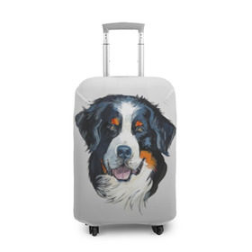 Чехол для чемодана 3D с принтом Бернский зенненхунд , 86% полиэфир, 14% спандекс | двустороннее нанесение принта, прорези для ручек и колес | animal | bernese mountain dog | black | breed | dog | muzzle | red | white | белый | бернский зенненхунд | животное | пёс | порода | рыжий | собака | черный