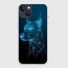 Чехол для iPhone 13 с принтом Доберман ,  |  | animal | blue | breed | doberman | dog | geometric | pattern | service | space | stars | геометрический | доберман | животное | звёзды | космос | порода | рисунок | синий | служебный | собака