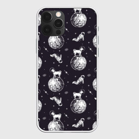 Чехол для iPhone 12 Pro Max с принтом Собаки - астронавты , Силикон |  | astronaut | black | breed | chihuahua | dog | flight | galaxy | helmet | planet | space | spacesuit | white | астронавт | белый | галактика | космос | пёс | планета | полёт | порода | скафандр | собака | черный | чихуахуа | шлем