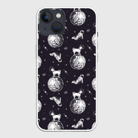 Чехол для iPhone 13 с принтом Собаки   астронавты ,  |  | astronaut | black | breed | chihuahua | dog | flight | galaxy | helmet | planet | space | spacesuit | white | астронавт | белый | галактика | космос | пёс | планета | полёт | порода | скафандр | собака | черный | чихуахуа | шлем