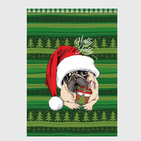 Скетчбук с принтом Holly Jolly , 100% бумага
 | 48 листов, плотность листов — 100 г/м2, плотность картонной обложки — 250 г/м2. Листы скреплены сверху удобной пружинной спиралью | animal | breed | christmas | cozy | dog | family | green | holiday | home | new year | pug | red | tree | white | winter | белый | домашний | ёлки | животное | зеленый | зима | красный | мопс | новый год | порода | праздник | рождество | семейный | собака