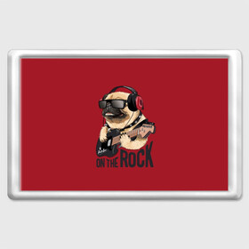 Магнит 45*70 с принтом On the rock , Пластик | Размер: 78*52 мм; Размер печати: 70*45 | animal | black | breed | cool | dog | guitar | headphones | motto | music | pug | red | rock | rock star | slogan | text | гитара | девиз | животное | красный | крутой | мопс | музыка | наушники | очки | порода | рок | рок звезда | слоган | соба